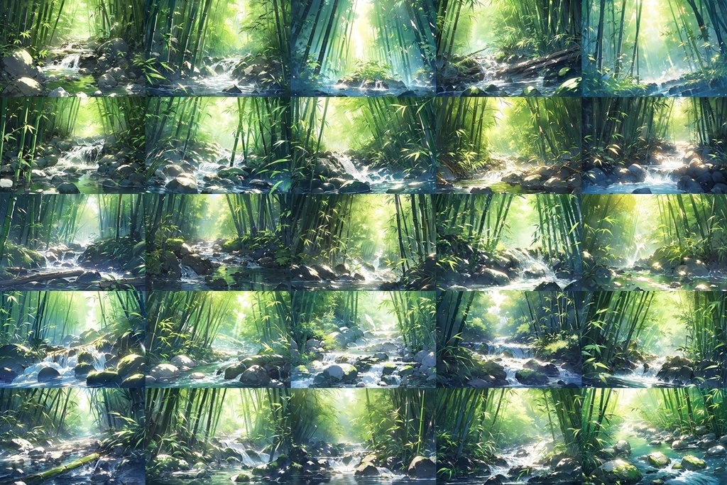 【背景素材】セット販売&単品販売「竹林」全3種類【雪・川・岩場】