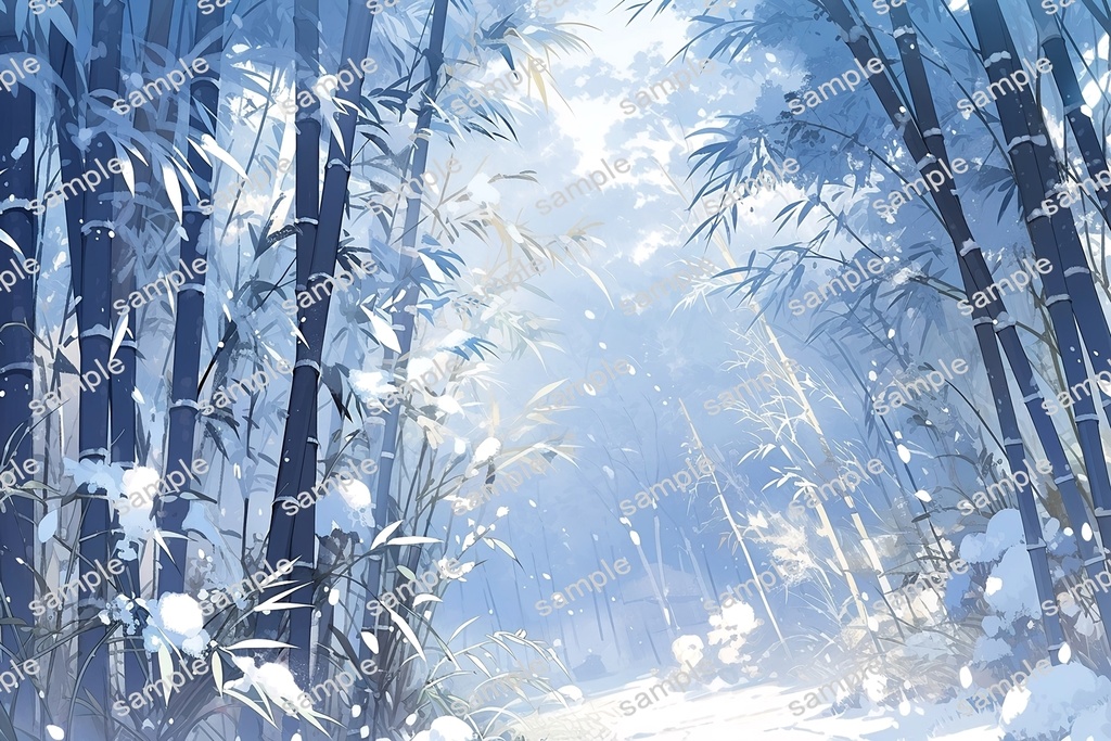 【背景素材】セット販売&単品販売「竹林」全3種類【雪・川・岩場】