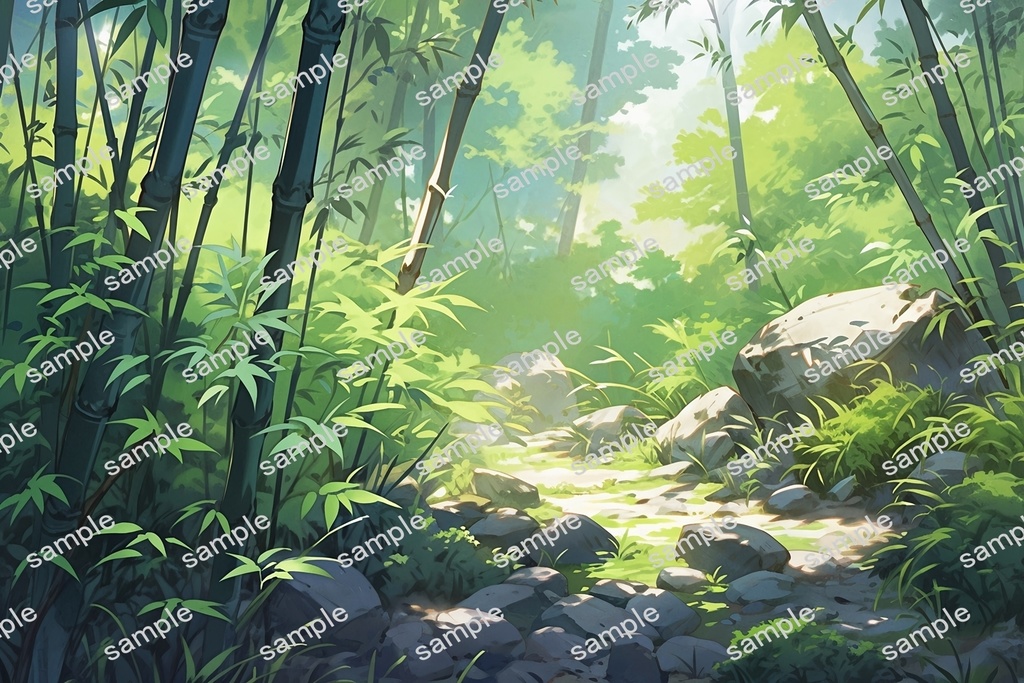 【背景素材】セット販売&単品販売「竹林」全3種類【雪・川・岩場】