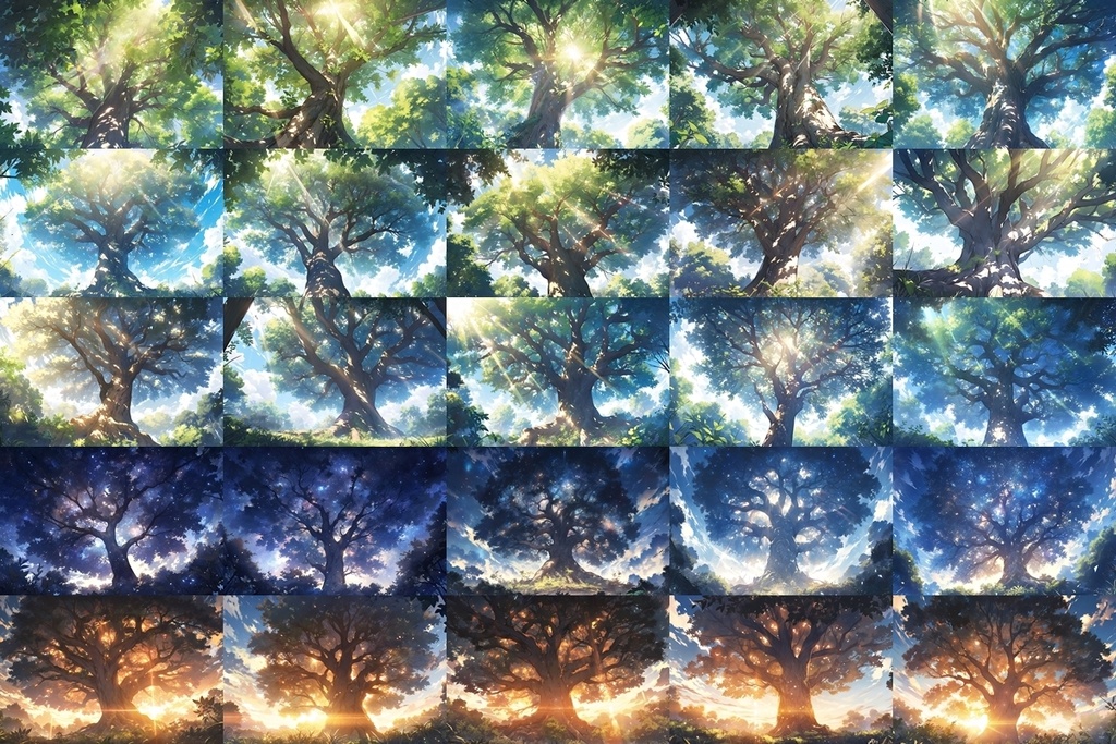 【背景素材】セット販売&単品販売「巨大樹」全3種類【雪・空・地面】