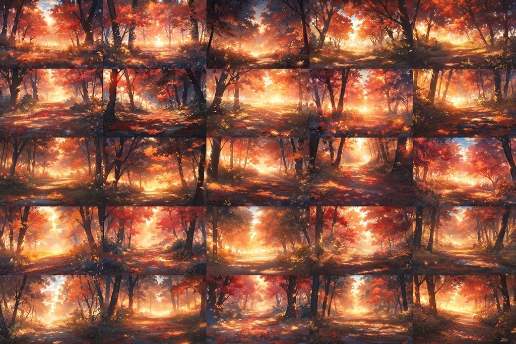 【背景素材】セット販売&単品販売「紅葉」全3種類【昼間・夜中・夕方】