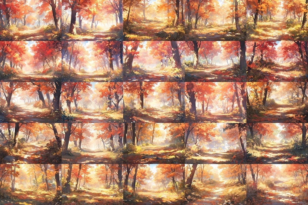 【背景素材】セット販売&単品販売「紅葉」全3種類【昼間・夜中・夕方】