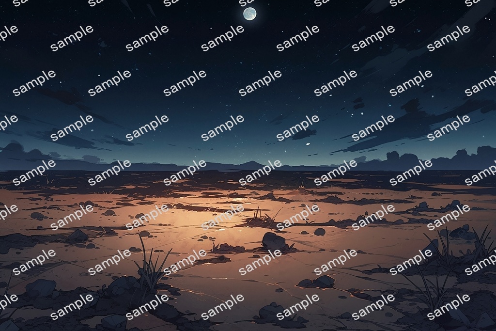 【背景素材】セット販売&単品販売「荒野」全3種類【昼間・夜中・夕方】