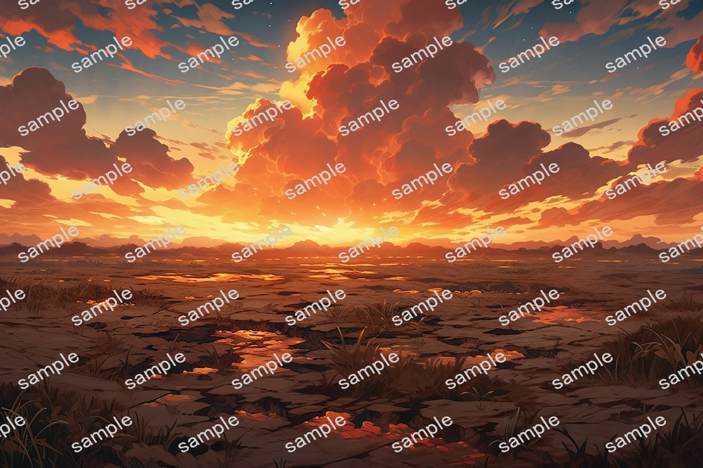 【背景素材】セット販売&単品販売「荒野」全3種類【昼間・夜中・夕方】