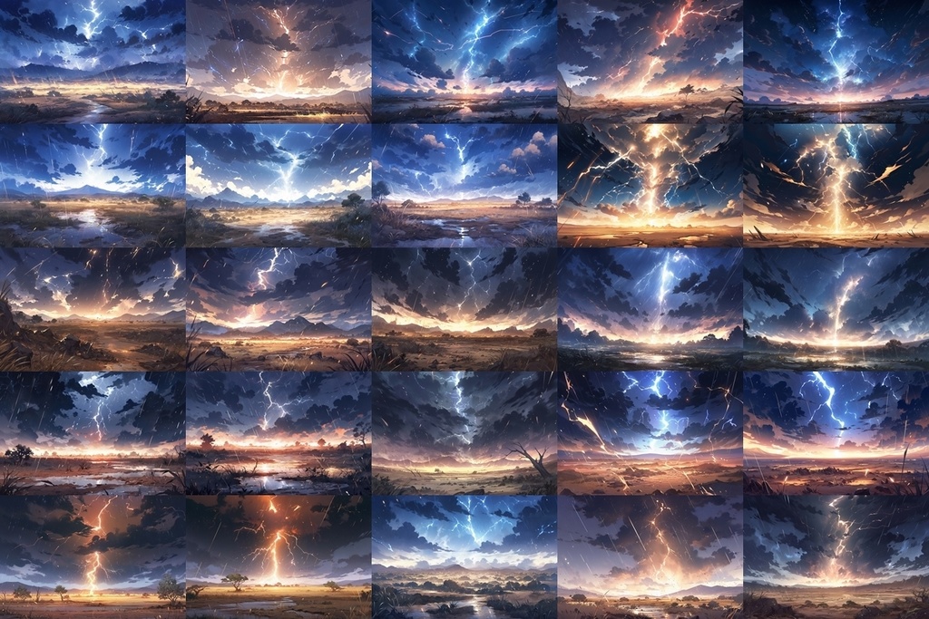 【背景素材】セット販売&単品販売「荒野」全3種類【雨・嵐・火災】