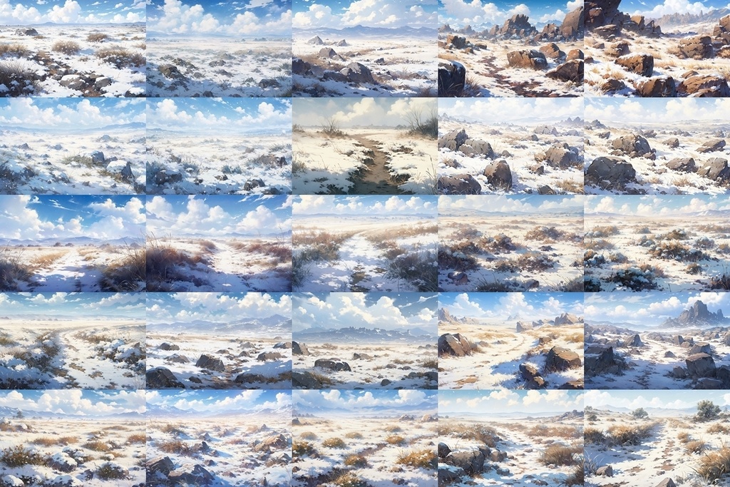 【背景素材】セット販売&単品販売「荒野」全3種類【雪・川・岩場】