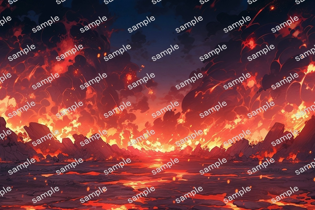 【背景素材】セット販売&単品販売「〇〇世界」全2種類【灼熱&氷結】