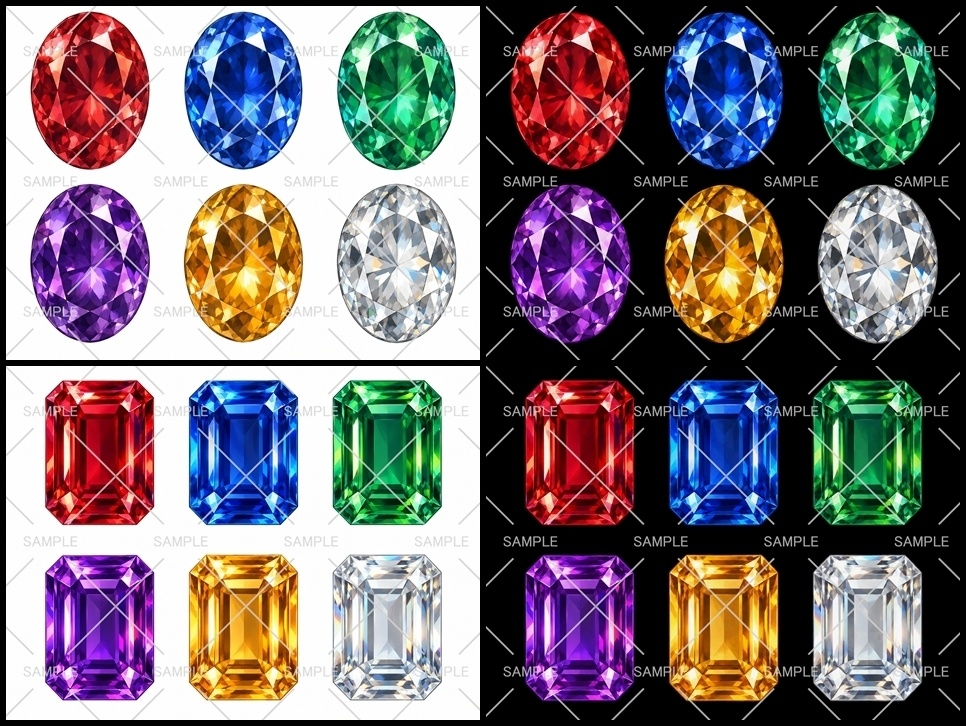 【小物系・素材シート】お買い得なセットから単品販売まで!「宝石と原石」