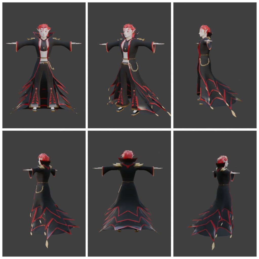 【Elric】病みかわゴシックヴァンパイア風3Dアバター Vampire gothic boy male avatar