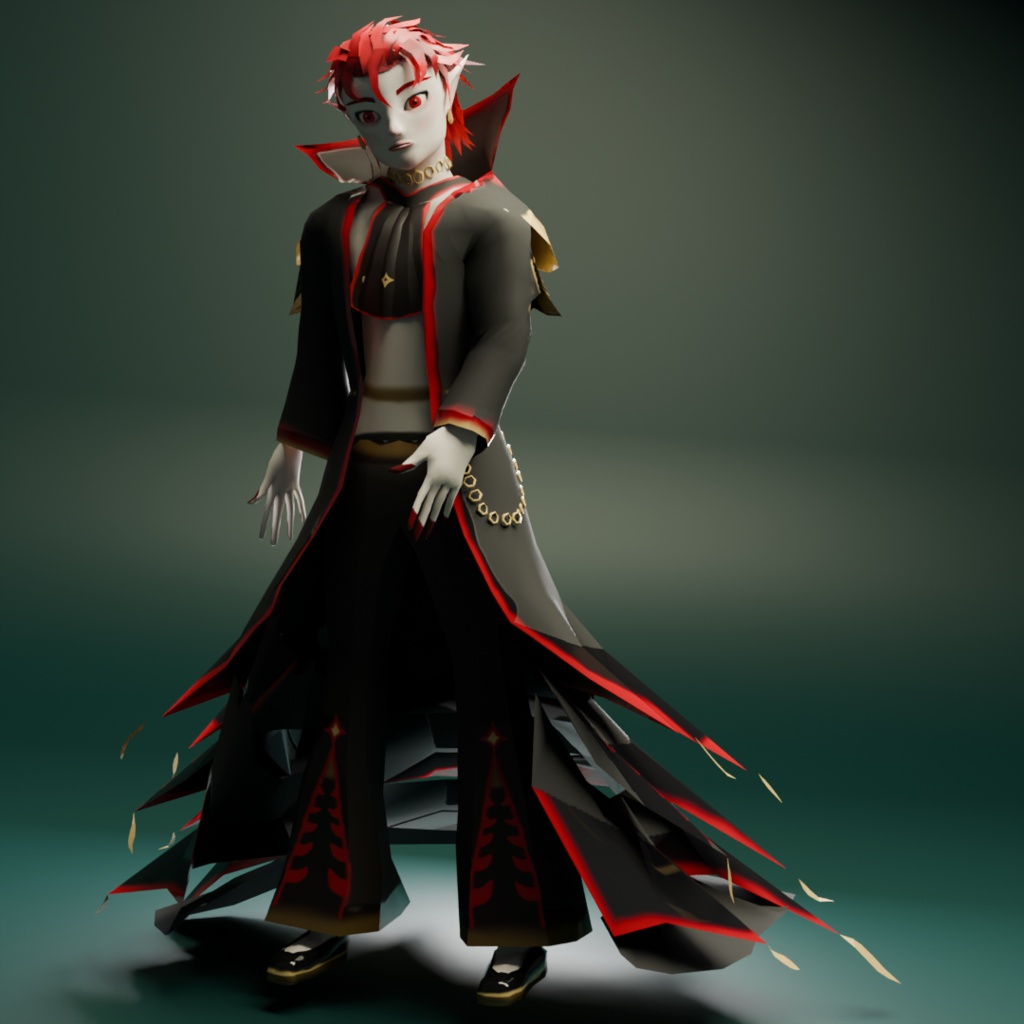 【Elric】病みかわゴシックヴァンパイア風3Dアバター Vampire gothic boy male avatar