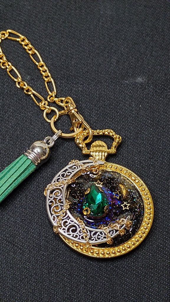 バッグチャーム【月鎖-翠-】