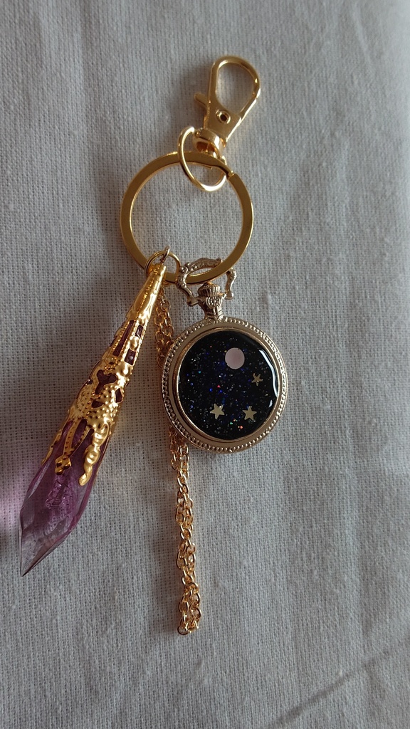 キーホルダー【星の導-桃-】