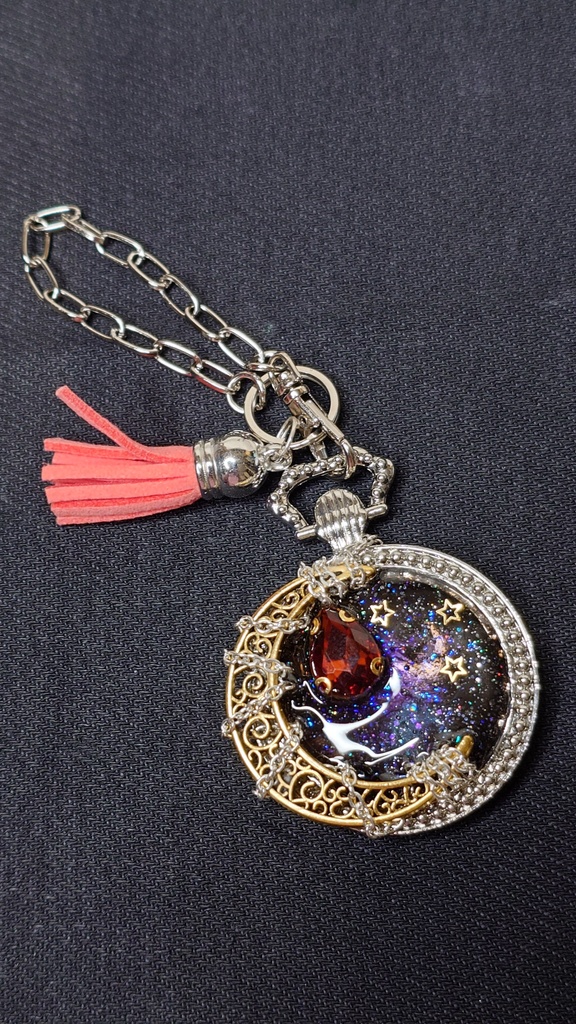 バッグチャーム【月鎖-琥珀-】