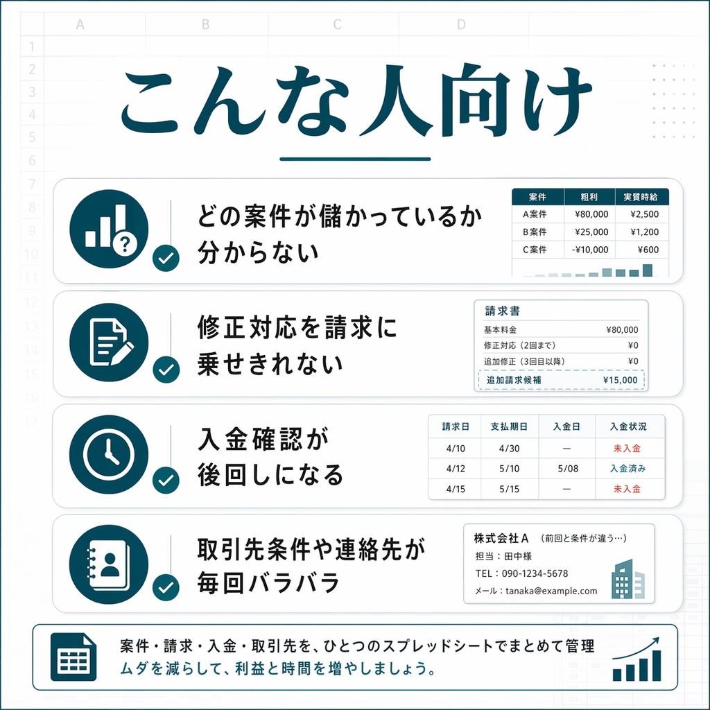 利益が見える 動画編集フリーランスの案件・請求管理パック