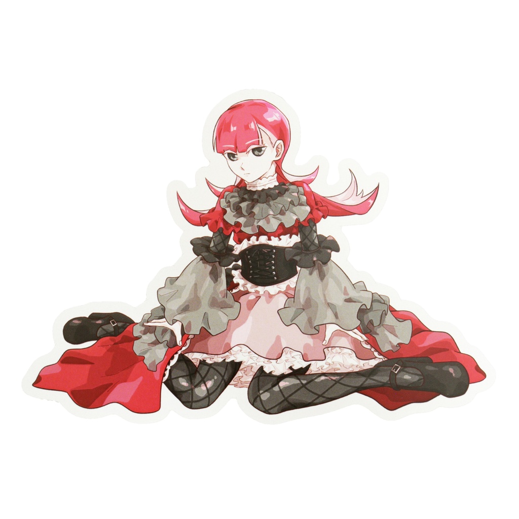 オオマシコモチーフのキャラクターステッカー