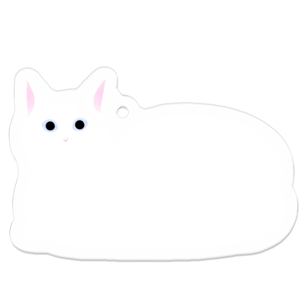 白猫のアクリルキーホルダー