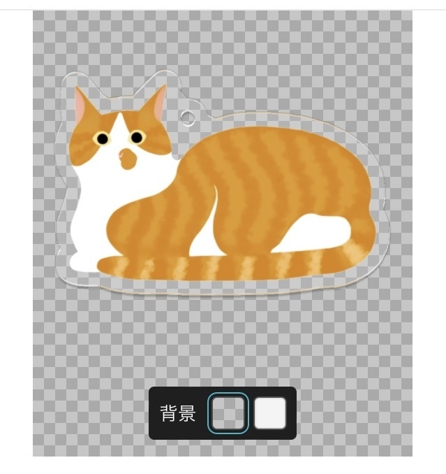 茶トラ猫のアクリルキーホルダー