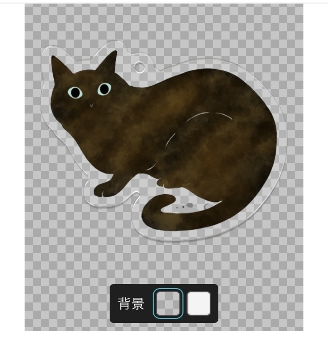 錆猫のアクリルキーホルダー(ねずみ付き)