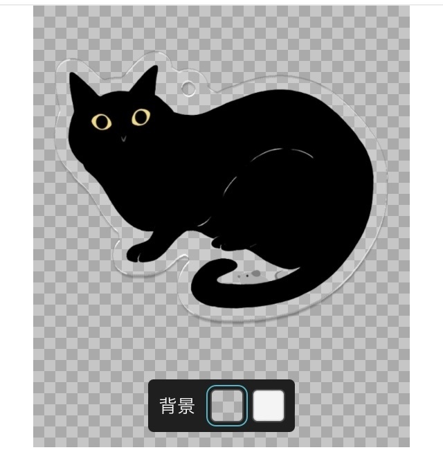 黒猫のアクリルキーホルダー(ねずみ付き)