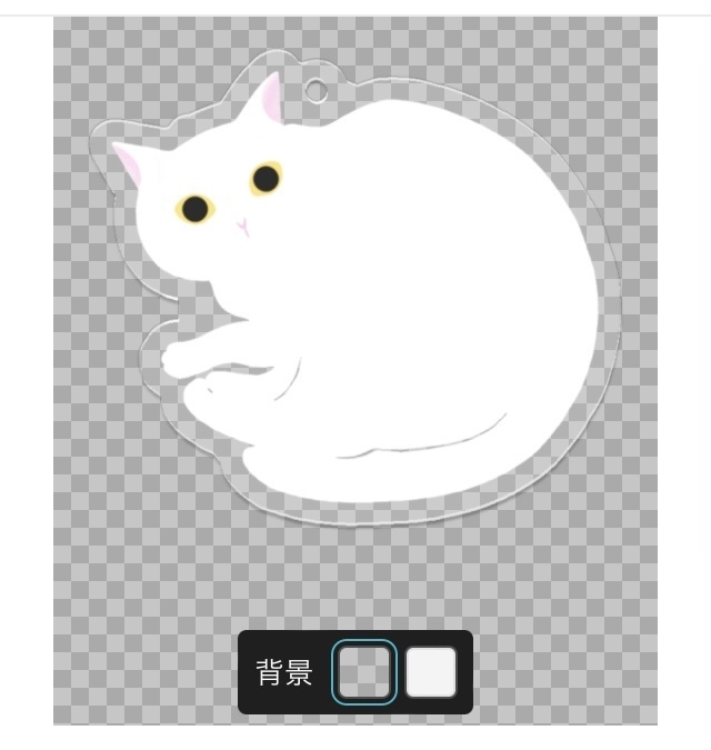 白猫のアクリルキーホルダー