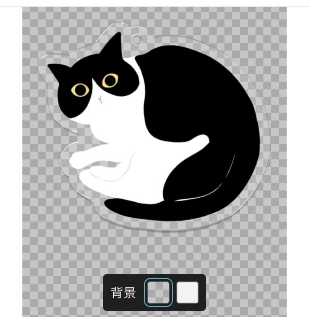 はちわれ猫のアクリルキーホルダー