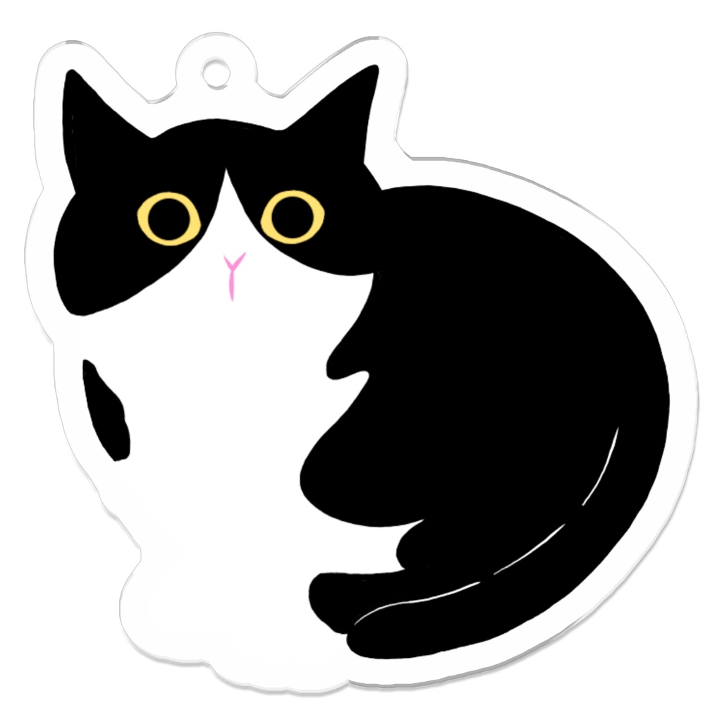 ちょこんと座る猫のアクリルキーホルダー