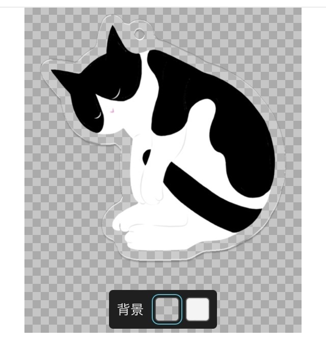 すやすや眠るはちわれ猫のアクリルキーホルダー