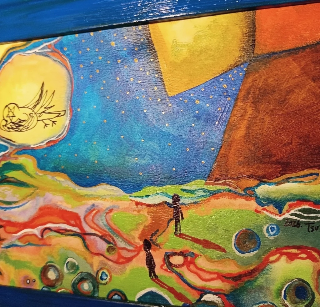 「雲間の城」アクリル画原画