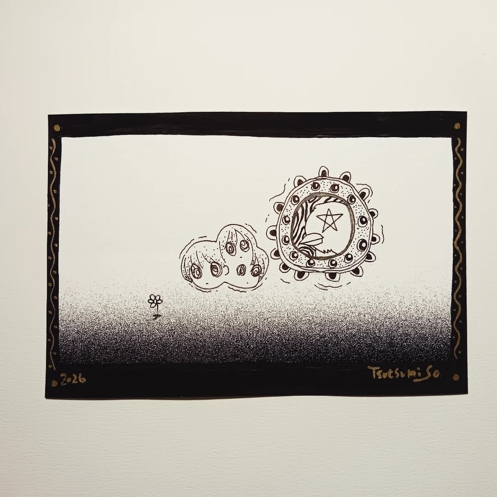 ドローイング原画「おさんぽ」