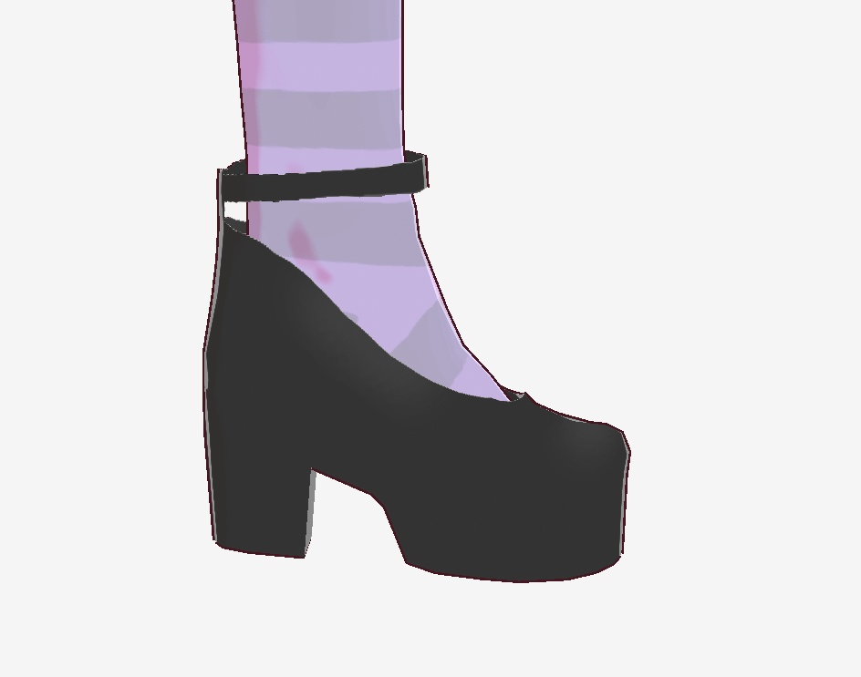 [VRoid] Black High Heel ハイヒール ミッドナイトカラーアイテム