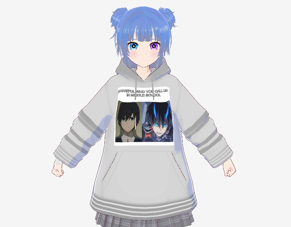 [VRoid] Sigma Anime Hoodie パーカー グレー 長袖 冬アニメ関連性のあるミーム ウィーブ