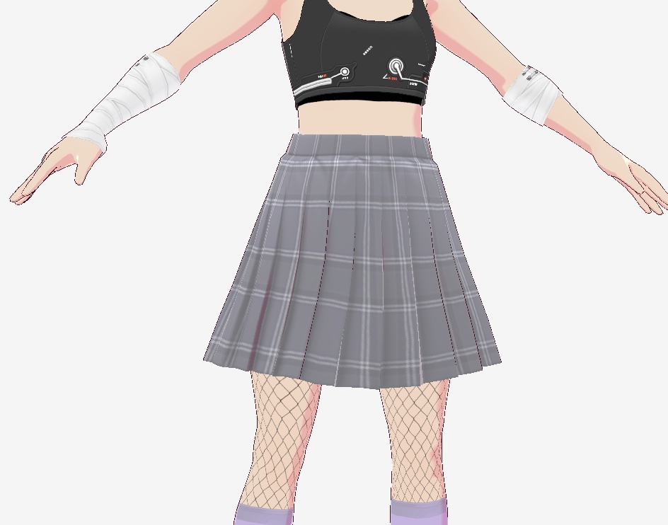 [VRoid] 3d Adjustable Grey Skirt 3D調節可能なグレースカート