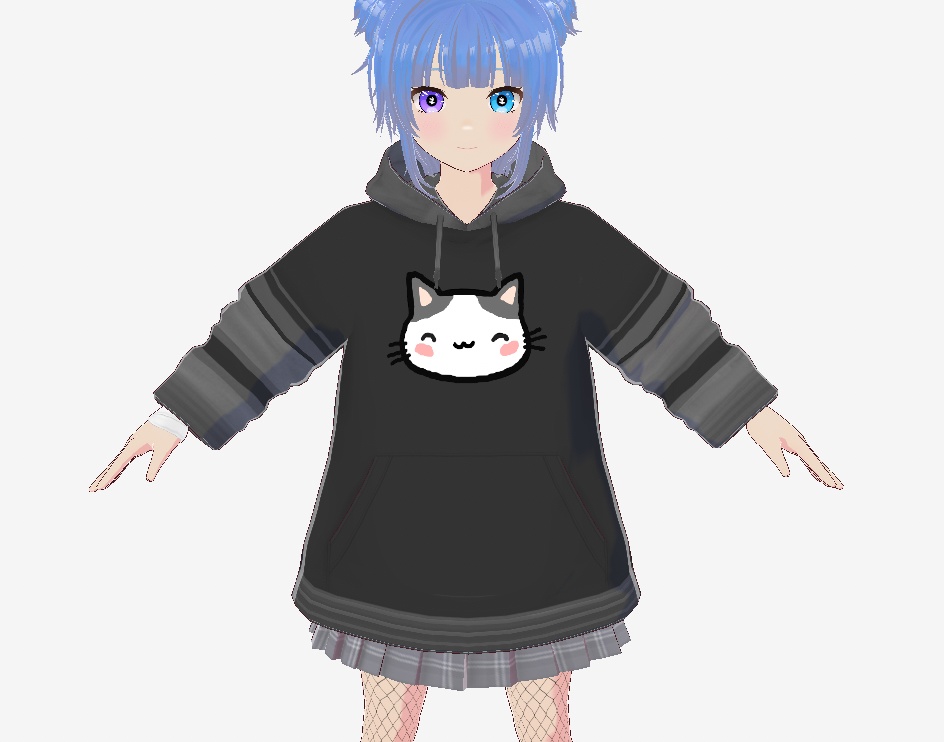 [VRoid] Cat Hoodie Gothic Style ゴシックスタイルの猫パーカー