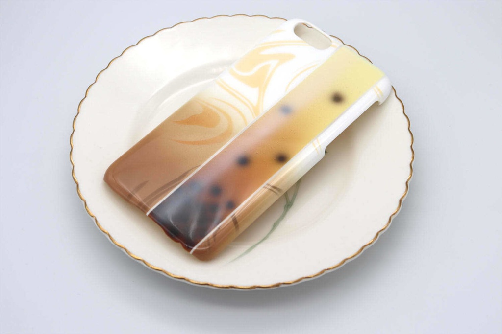 タピオカミルクティーのスマホケース