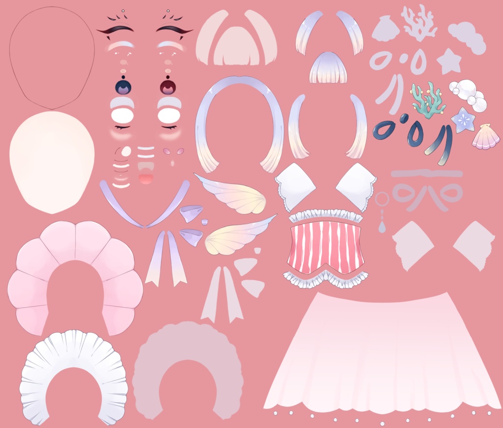 【限定1点/パーツ分け済PSD】海子ちゃん