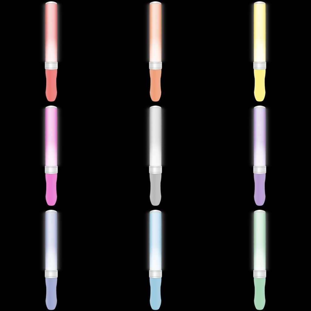 【フリー素材】文字を描けるサイリウム 9色