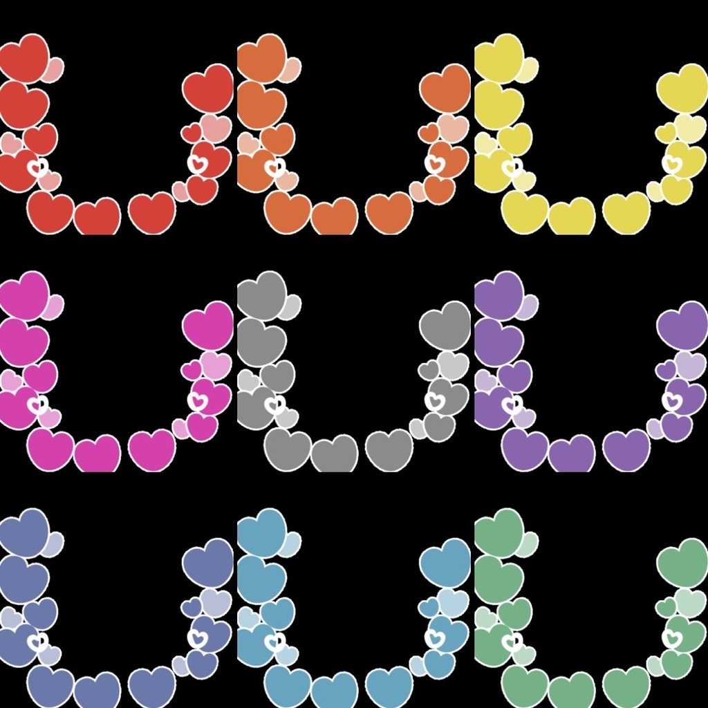 【フリー素材】組合わせ式ラブカテフレーム