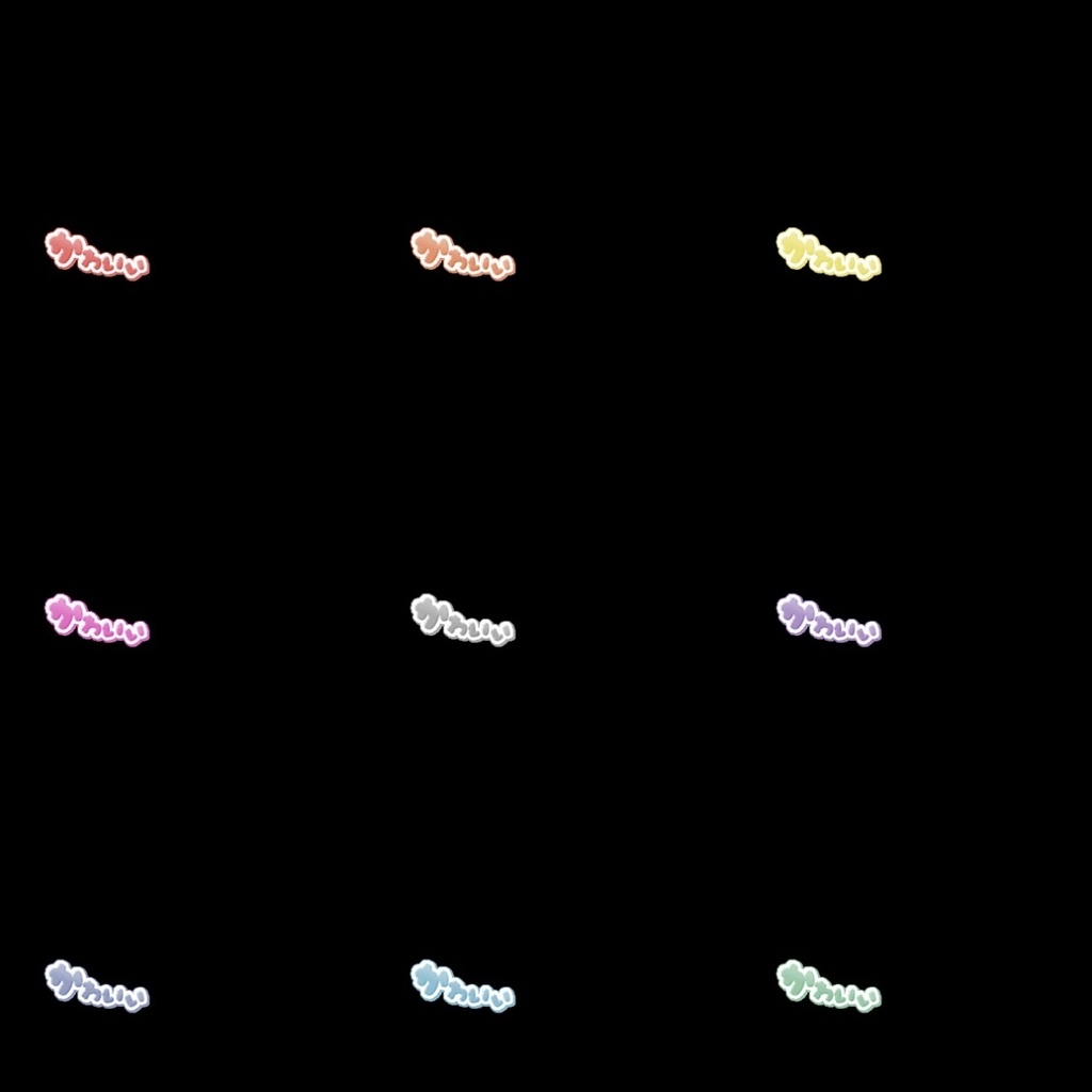 【フリー素材】かわいいバッジ 9色