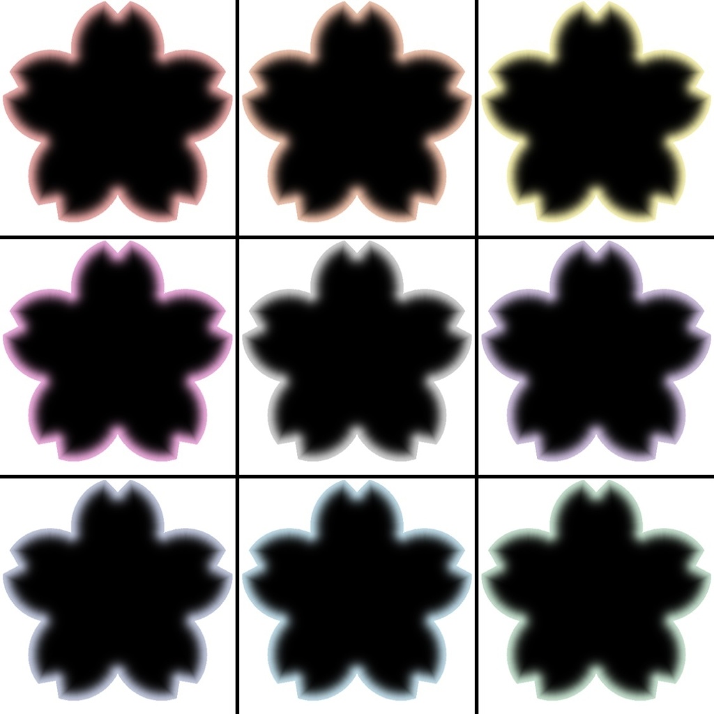 【フリー素材】さくら窓抜きフレーム 9色