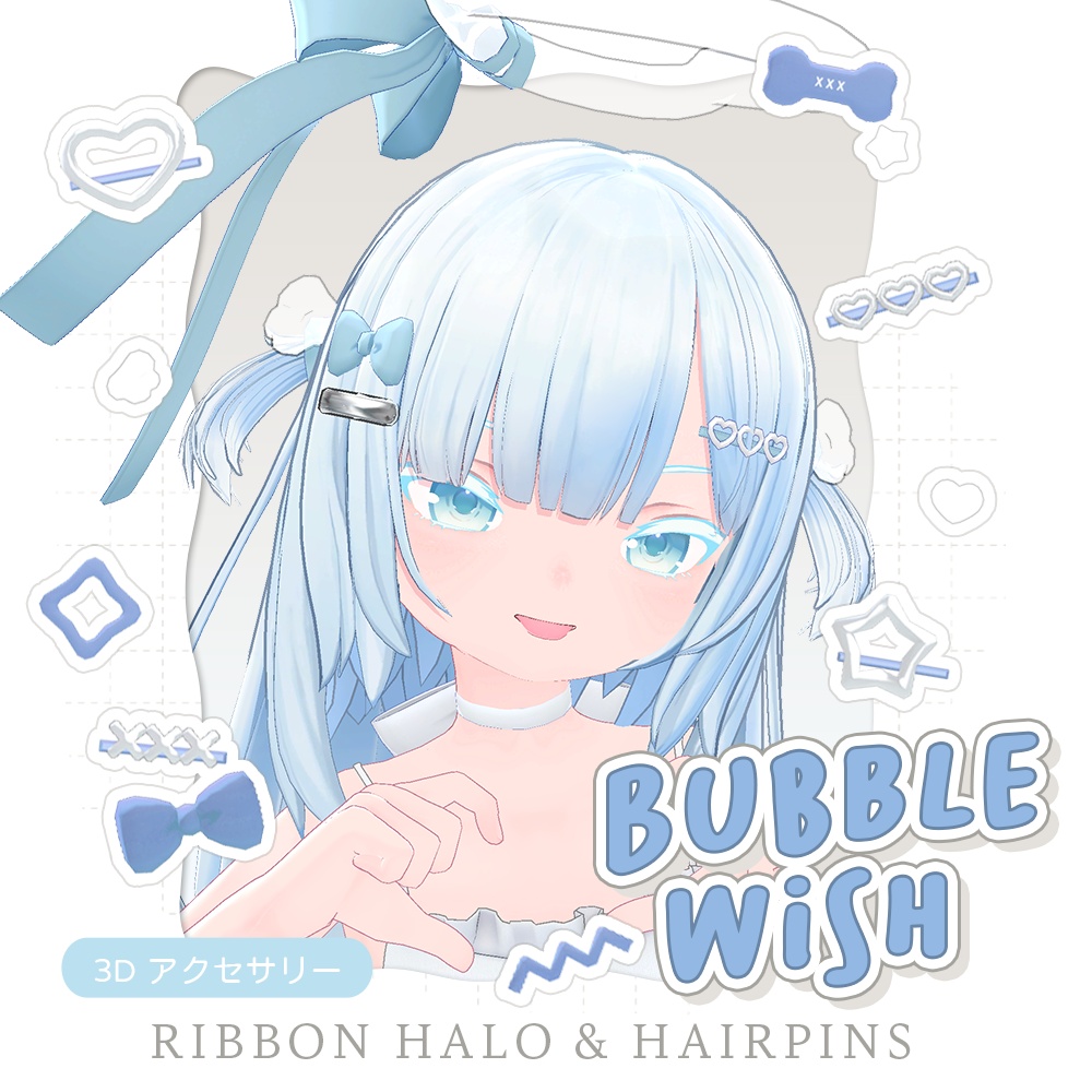 SALE ✨ リボンと泡の輪っか ୨ৎ BubbleWish Ribbon Halo & Hairpins