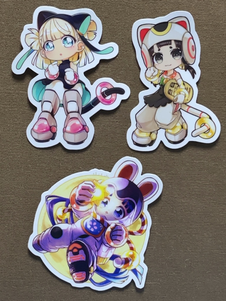 民芸品×メカ×女の子 シリーズ(ダイカットステッカー)