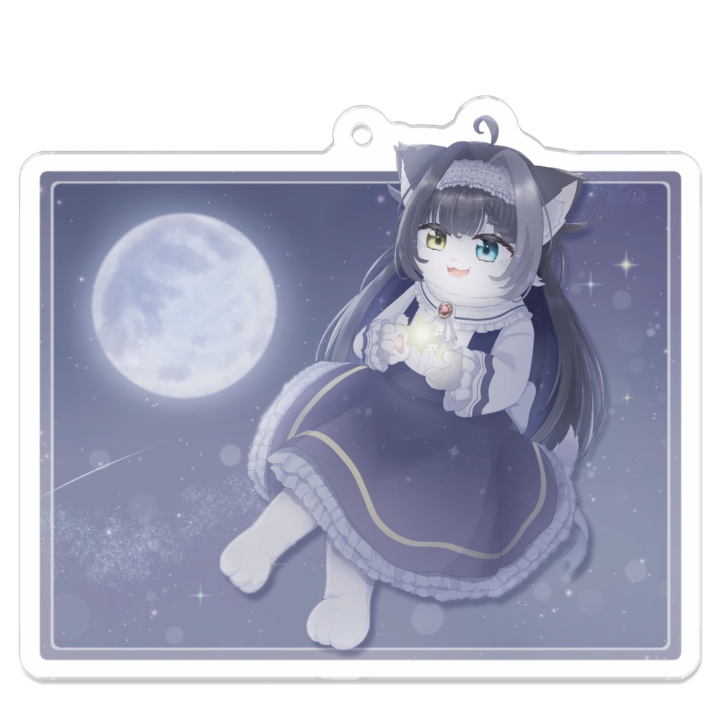 真夜中の星とねこちアクキー