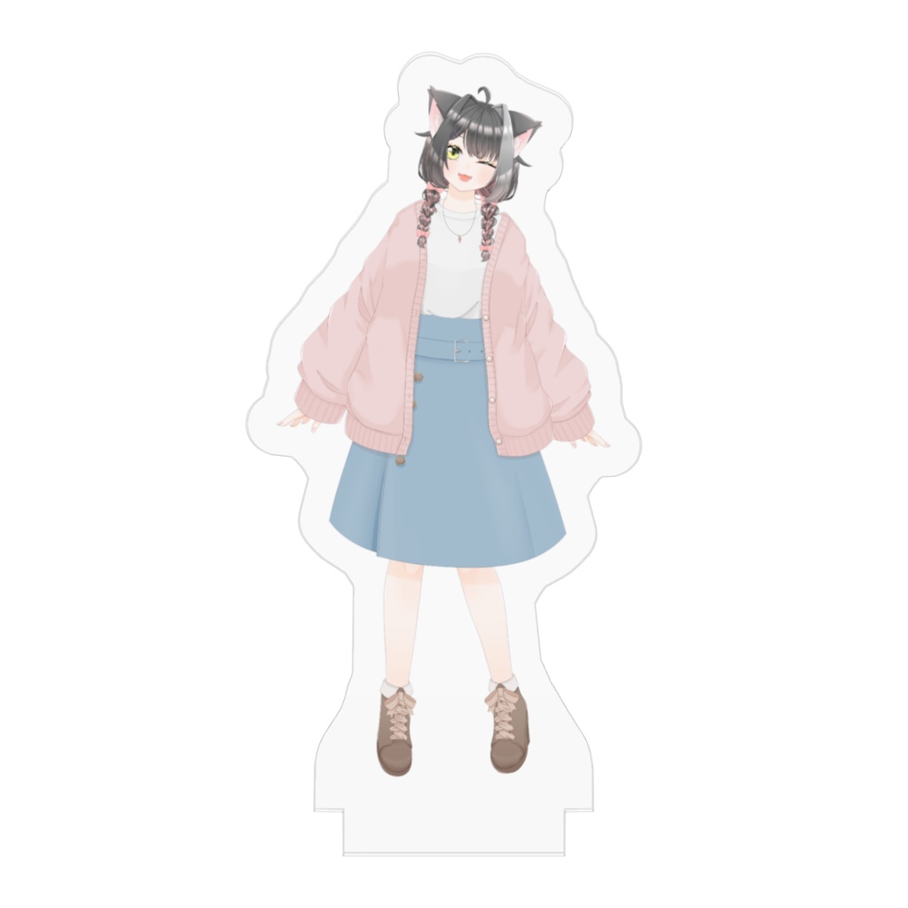 鍋乃ねこち アクリルフィギュア -春服みつあみver.-