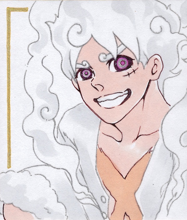 自作イラスト色紙　ONEPIECE　ルフィ