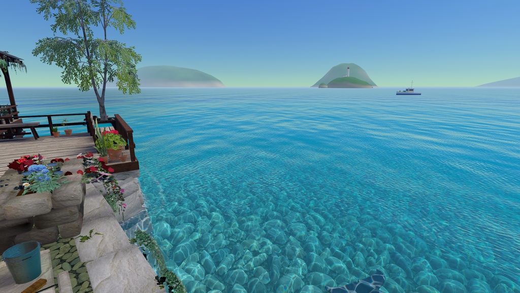 【VRChatワールド】Azure Cove ‐ イルカの泳ぐ海辺の花と雑貨の店