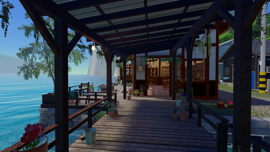 【VRChatワールド】Azure Cove ‐ イルカの泳ぐ海辺の花と雑貨の店