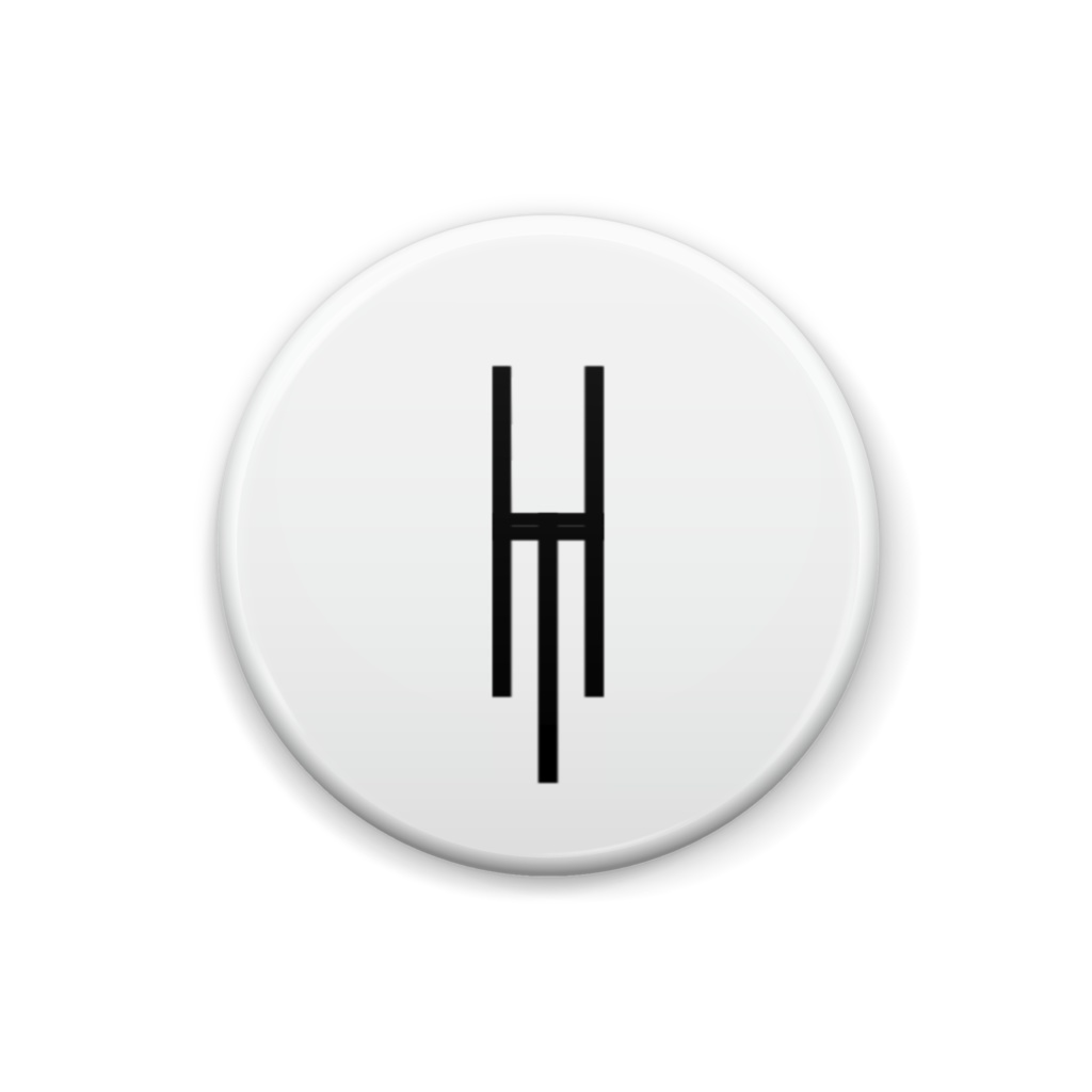 Logo Button Badges - 25mm【White】