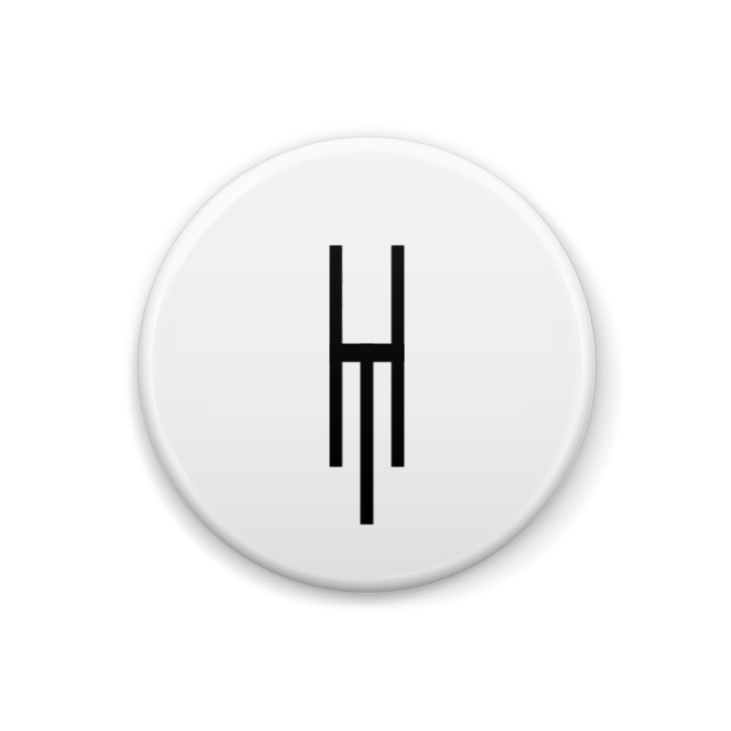 Logo Button Badges - 32mm【White】