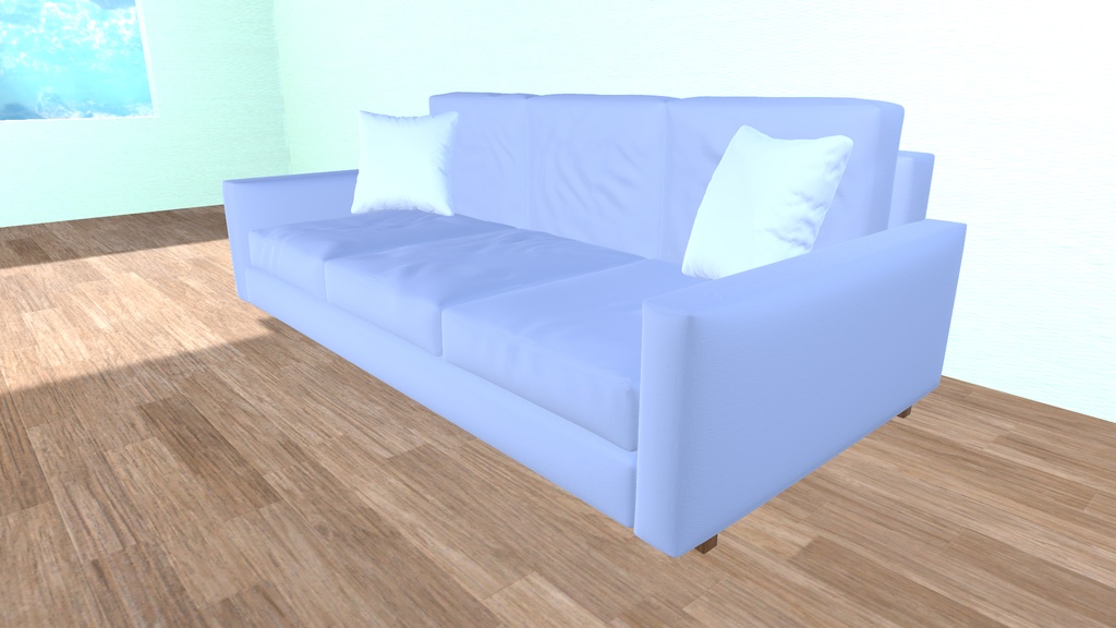 VRChat想定　シンプルソファ（クッション付き）