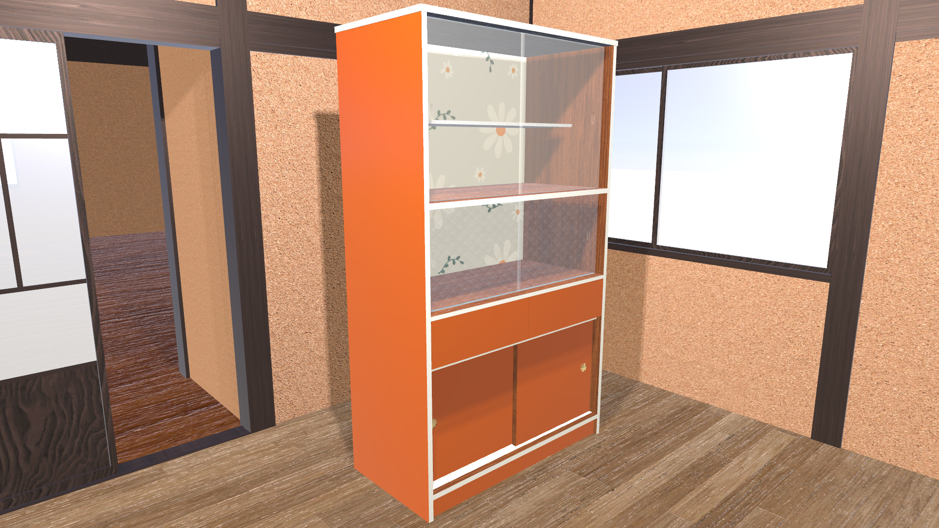 VRChat想定　キャビネット（オレンジ）